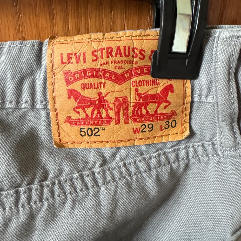 Levis 502 Taper Fit Gray Mens Jeans 29x30